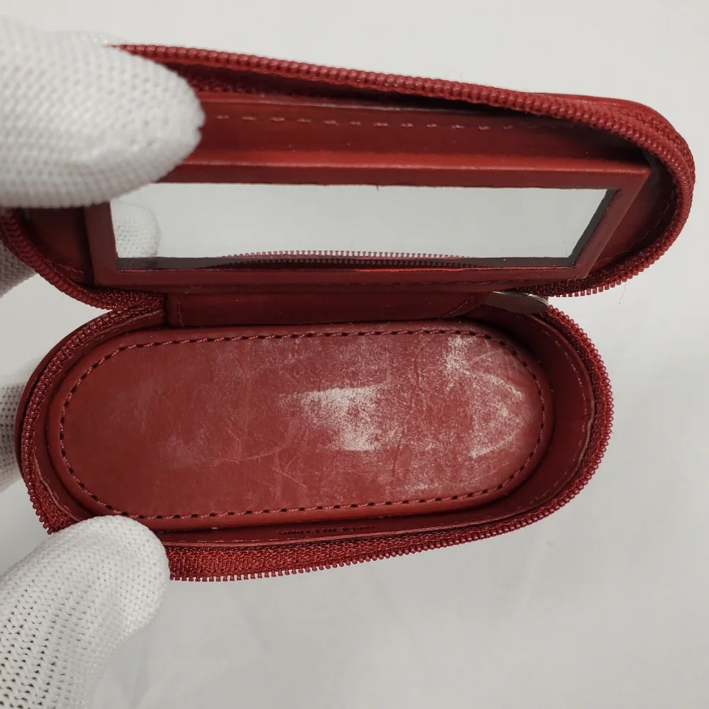 Coach Red Lipstick Holder Case With Mirror Vtg - Picture 2 of 9